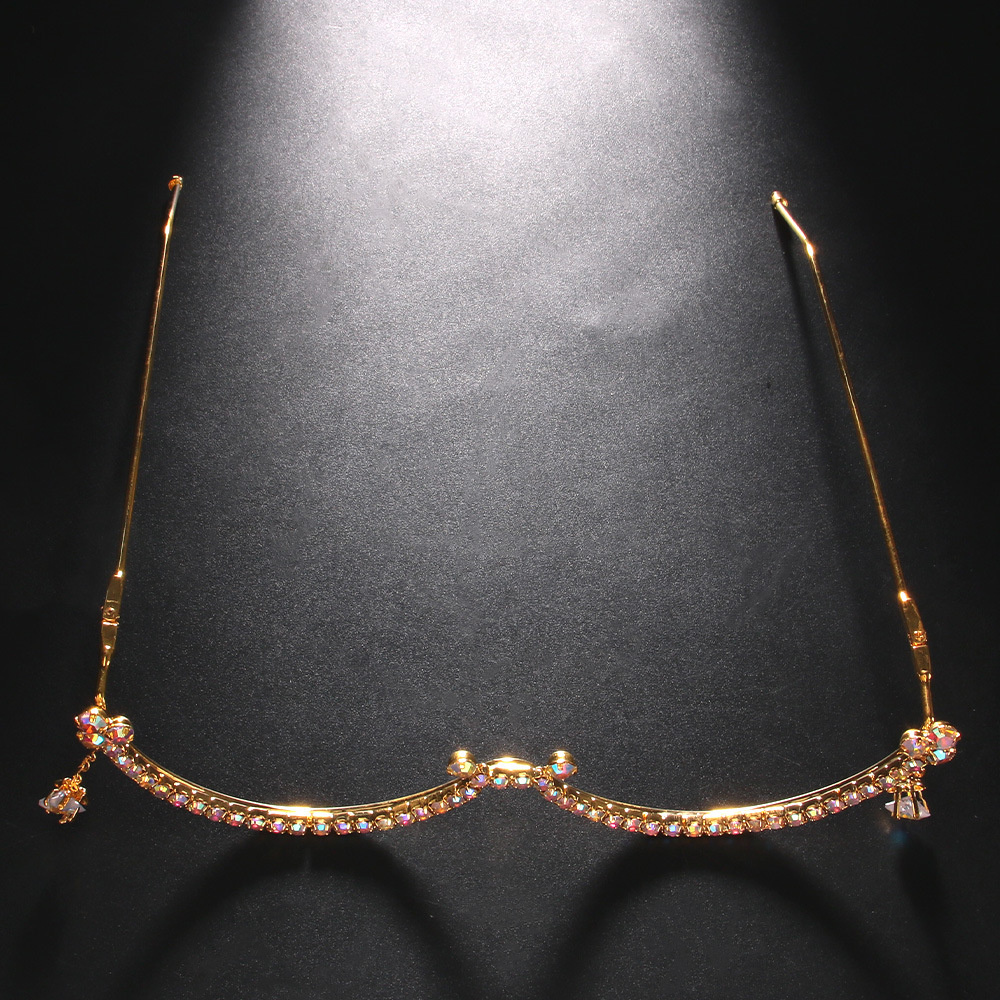 Moda europea y americana rhinestone gafas marco personalidad hip hop plegable estrella de cinco puntas colgante gafas marco joyería de moda para las mujeres