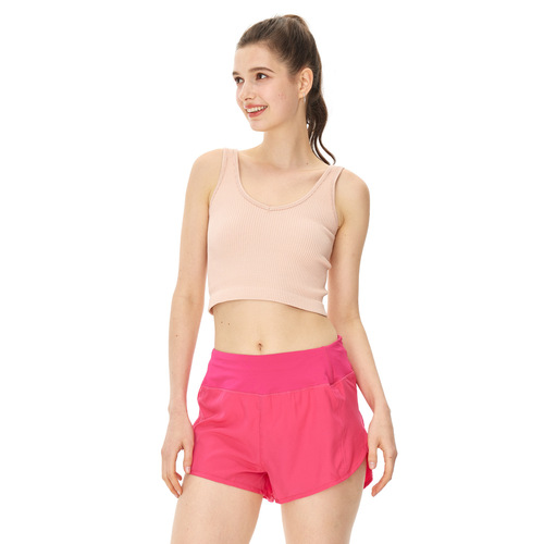 Women's Cross-border New Quick-drying Sports Shorts Leisure Fitness Shorts False Two-Piece Nip-proof Inner Yoga Pants
