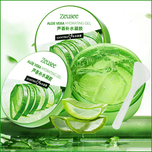 Aloe vera gel 300g with spoon aloe vera gel moisturizing moisturizing cream beauty salon product manufacturer wholesale