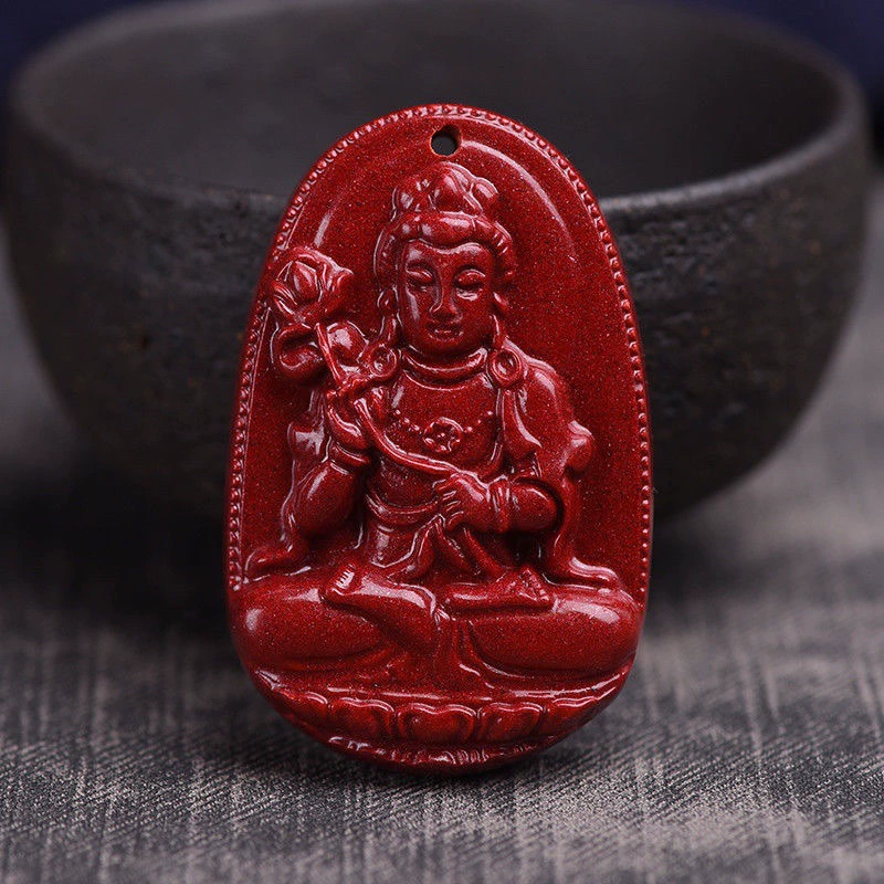Natural ore, pendant for men and women, necklace, cinnabar, Chinese horoscope