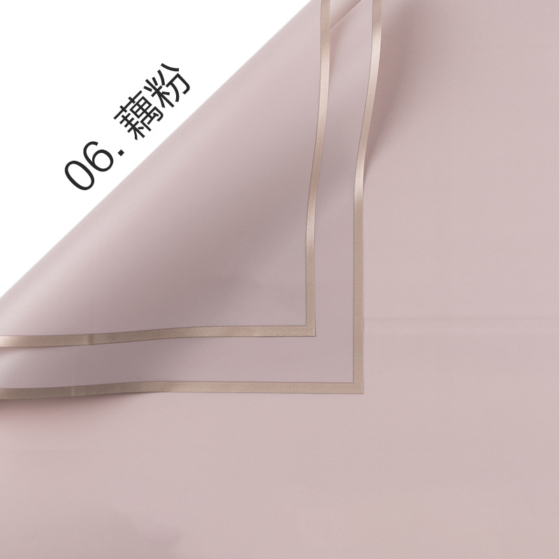 Ramo fresco de papel de embalaje material translúcido impermeable flor tienda ramo de papel de embalaje engrosada borde dorado jalea película papel mate