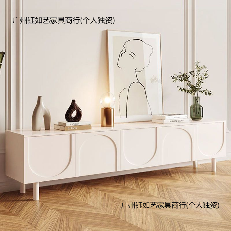 轻奢奶油风电视柜现代简约电视柜法式客厅卧室地柜新款收纳电视柜|undefined