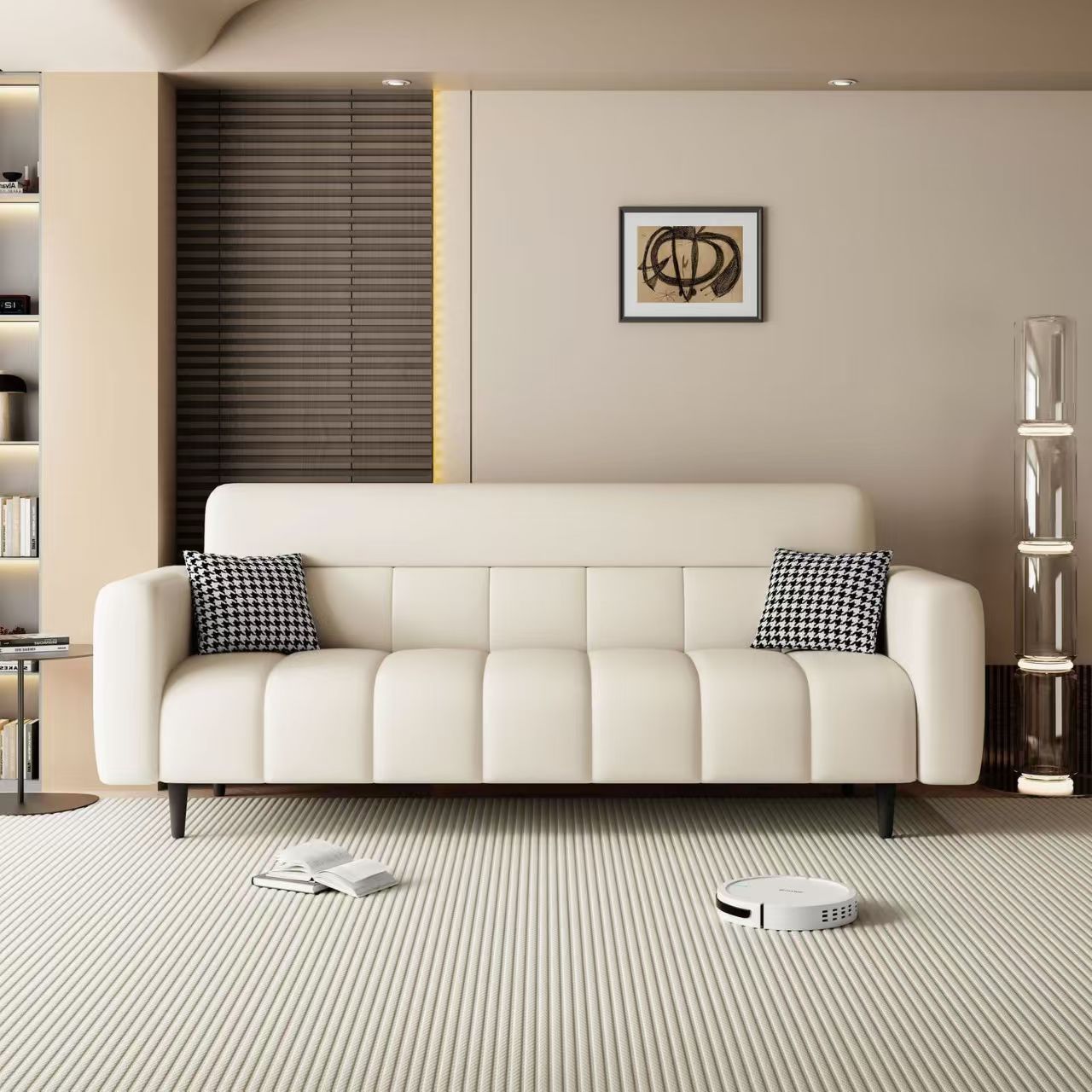 Folding Sofa Bed with Cat-Scratch-Resistant Leather, Dual-Purpose, 2025 New Model, Simple Modern Folding Sofa Bed 2