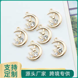 饰品diy配件单吊兔子吊坠滴油合金项链手链挂件点钻配饰批发
