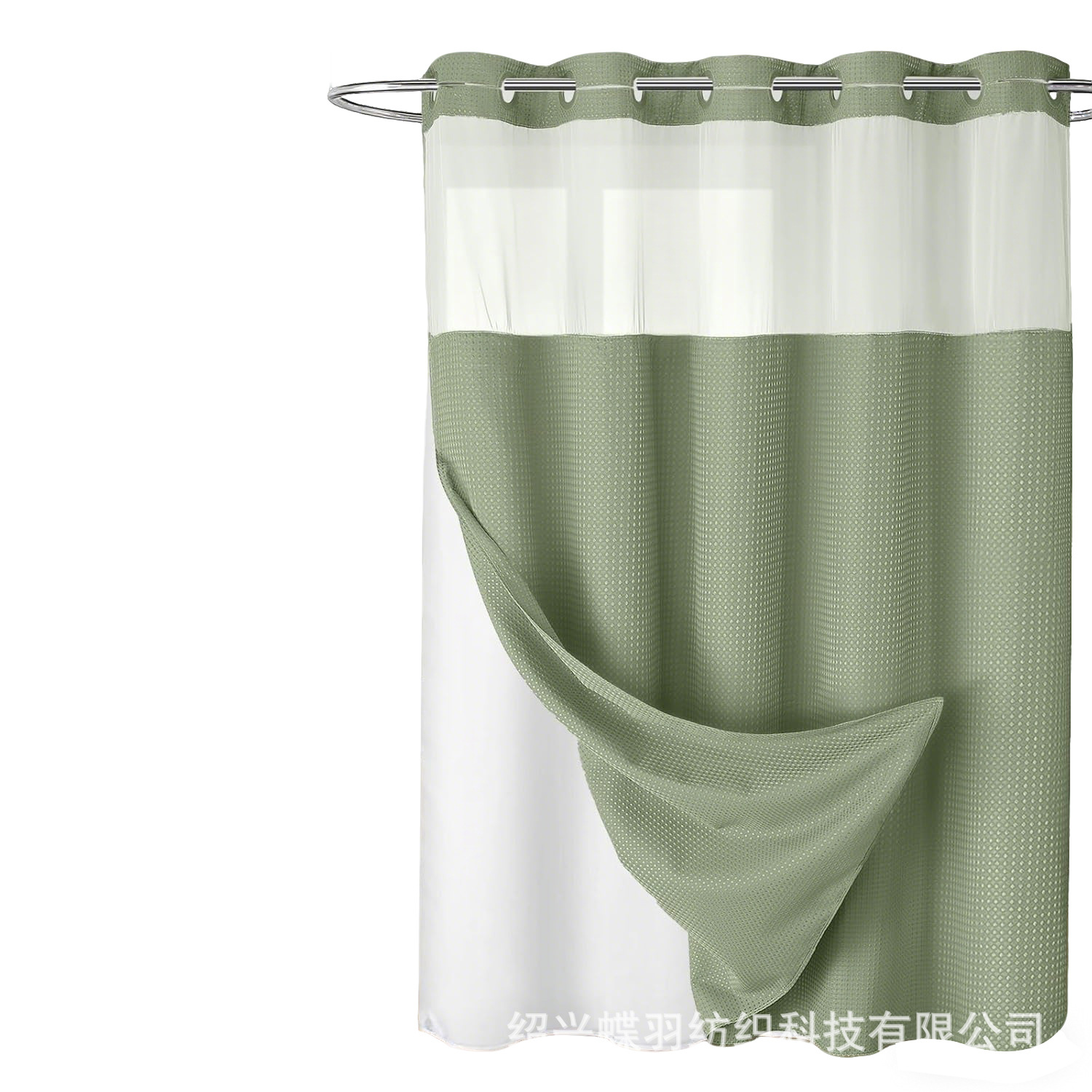 Cortina de baño Waffle doble anillo de poliéster cortina impermeable cortina de baño cortina de baño cortina de partición impermeable