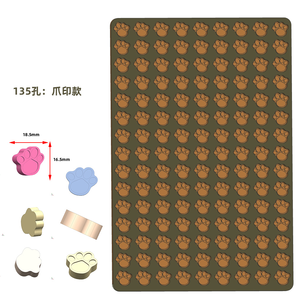 New Spot Three-Dimensional Mini Pet Biscuit Silicone Mold Bone Heart-Shaped Baking Cake Mold Biscuit Mold