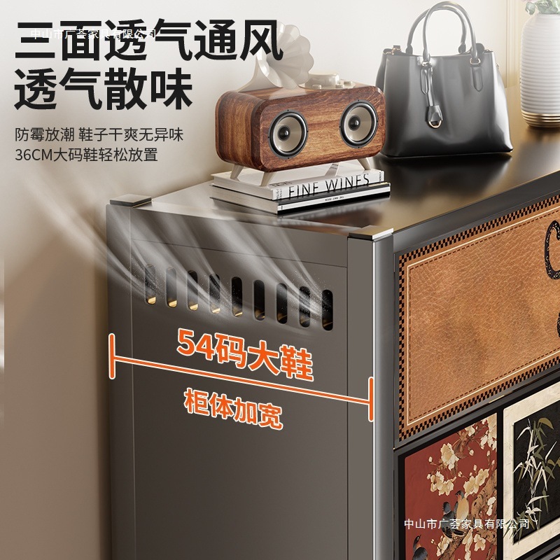 スチール製の中世スタイルの玄関ドア靴キャビネット、家庭用玄関収納キャビネット、廊下口靴ラック、収納キャビネット、壁に一体化|undefined