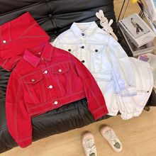 女童工装套装2025春秋新款中大童时尚个性韩范儿童牛仔两件套春秋