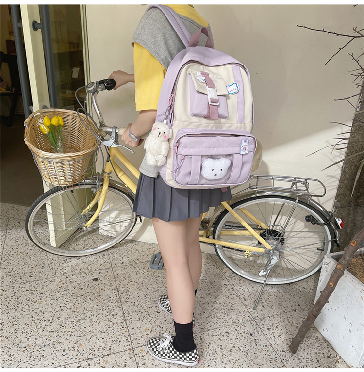 Wholesale Simple Large Capacity Cartoon Pendant Small Pocket Backpack Nihaojewelry display picture 8