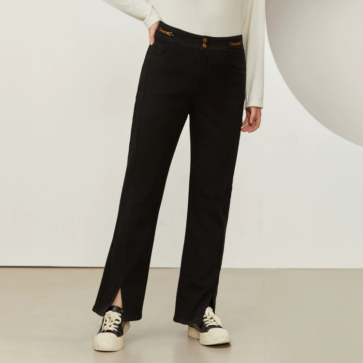 Слепое шоу большой размер женские двойные джинсы с высокой талией