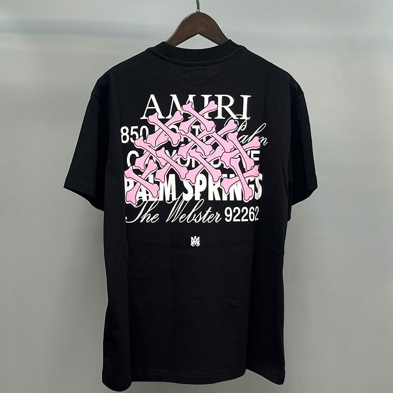 Amiriアメリカ潮牌高街男女カップル同項ゆるい半袖tシャツ夏薄い丸襟半袖|undefined