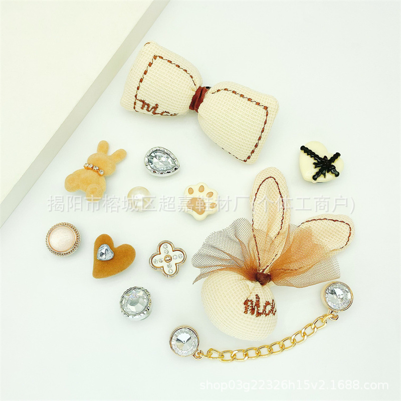 SZ-098 Conejo de flores con lazo de peluche