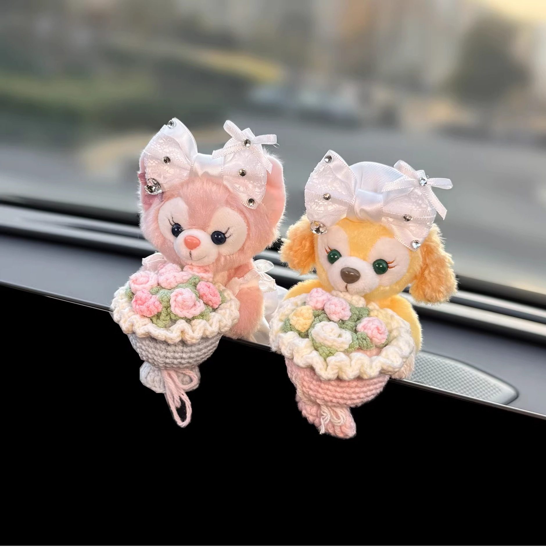 Lina Belle Figurine Car Dashboard Screen Lying Doll Display Screen Decoration Car Interior Decoration Cute Female Doll
