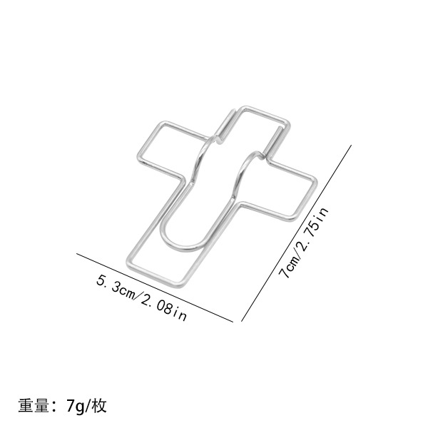 Silver cross pen clip