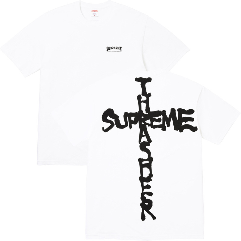 ヨーロッパとアメリカのトレンディなブランド 270 グラム純綿ストリート Sup レタールーズ半袖 Tシャツ男性と女性のクラシックプリントジョイント Tシャツ夏|undefined