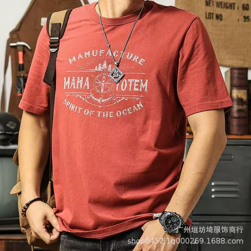 Футболка с короткими рукавами для мужчин 2025 года новая свободная непрозрачная хлопковая нижняя рубашка ins прилив