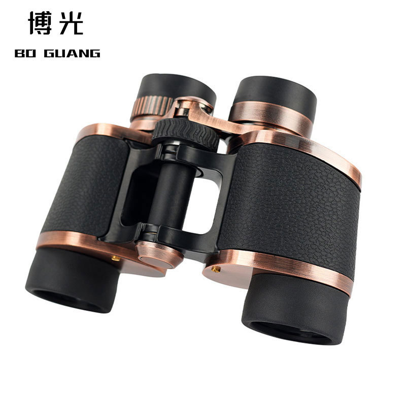 跨境新款8X32广角高清ED全金属镜身复古色双筒望远镜