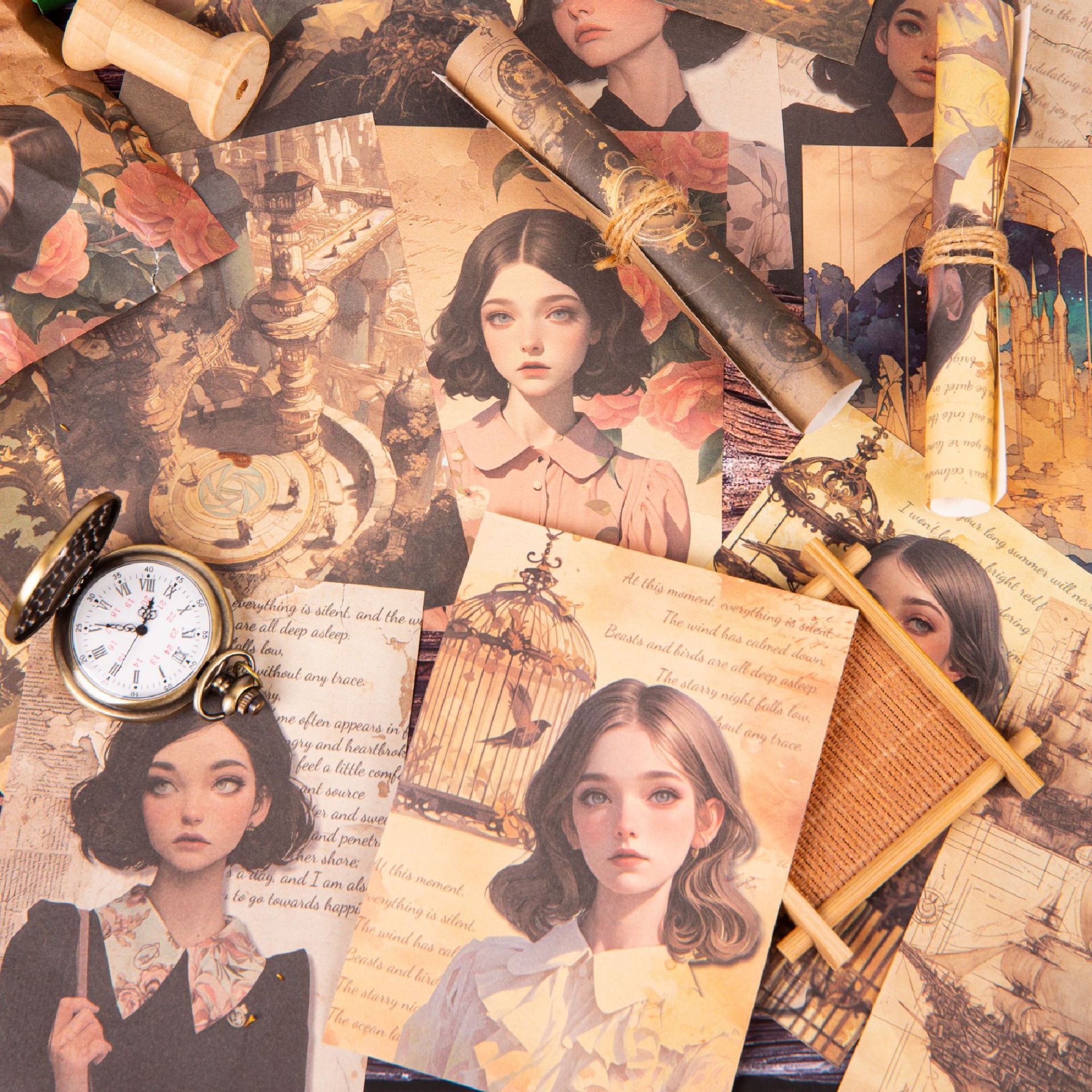 Retro aesthetic series retro theme hand account collage material of…