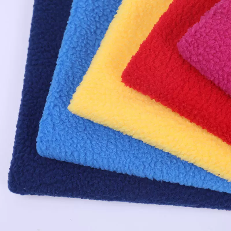 全涤双面仿羊羔绒 大颗粒摇粒绒面料 秋冬保暖服装仿羊羔绒布料