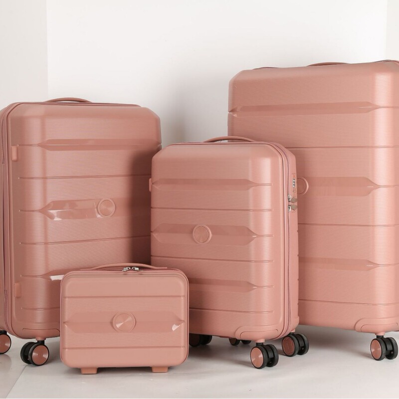 pp Hard Shell Trolley Case 20 24 28 Three-piece Set pp Suitcase Password Lock Boarding Case Travel Luggage Direct Sales