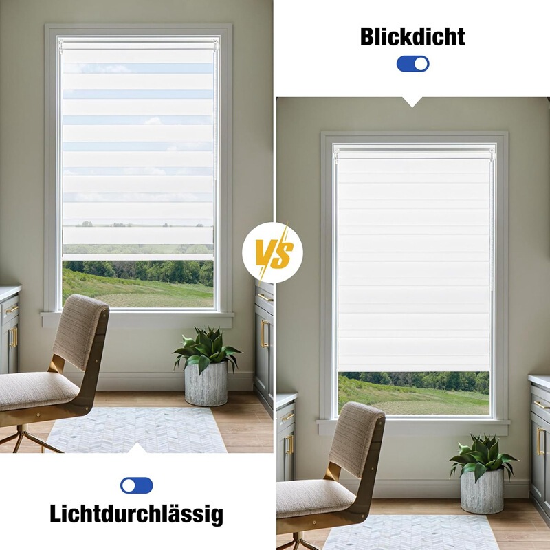 Cross-Border Wholesale/Retail Semi-Shading Soft Gauze Curtain Height 180cm White Double Roller Blinds Width 65-90cm