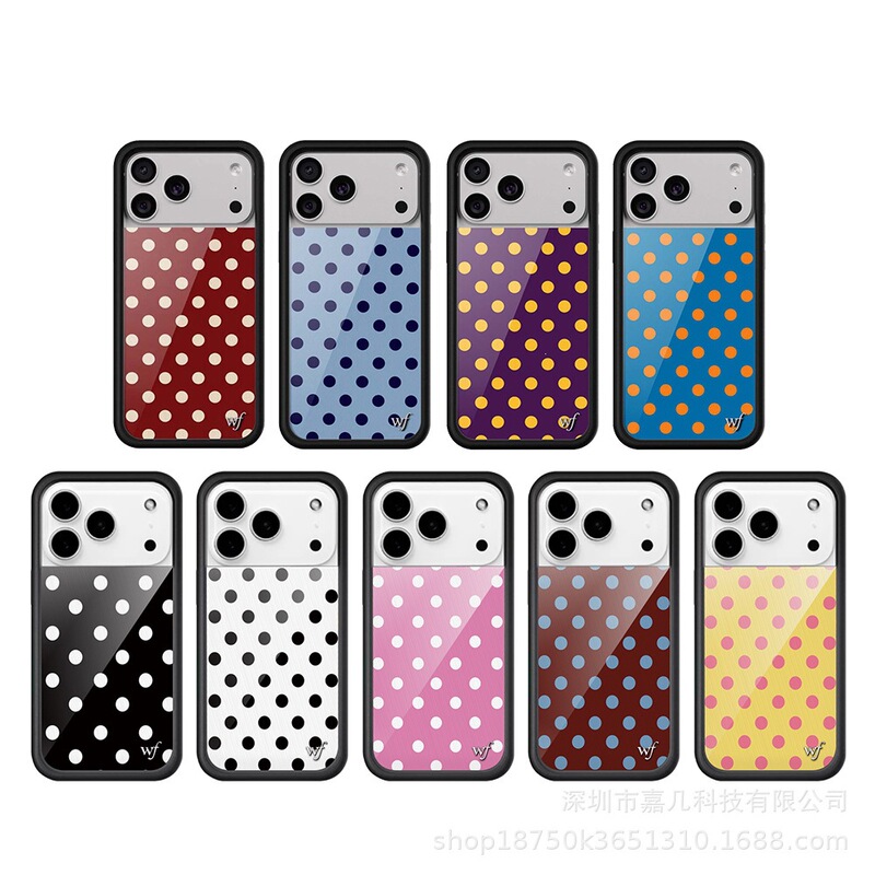 Wf Black and White Brown Yellow Pink Purple Blue Orange Polka Dot Collection Iphone17Promax Apple 16 Mobile Phone Case Europe and America Wf Black and White Brown Yellow Pink Purple Blue Orange Polka Dot Collection Iphone17Promax Apple 16 Mobile Phone Case Europe and America