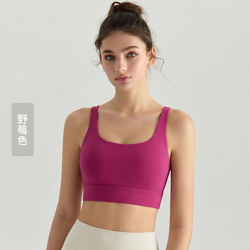 Nuevo sujetador deportivo de Weiman, top de yoga transpirable sin broches para verano, sujetador deportivo con espalda hermosa y tiras cruzadas huecas