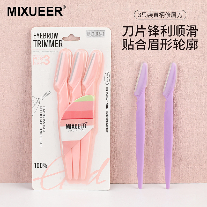 Juego de 3 piezas para recortar cejas, cuchillas de acero inoxidable, depiladora de cejas para mujer, rasuradora, herramientas de belleza, venta al por mayor
