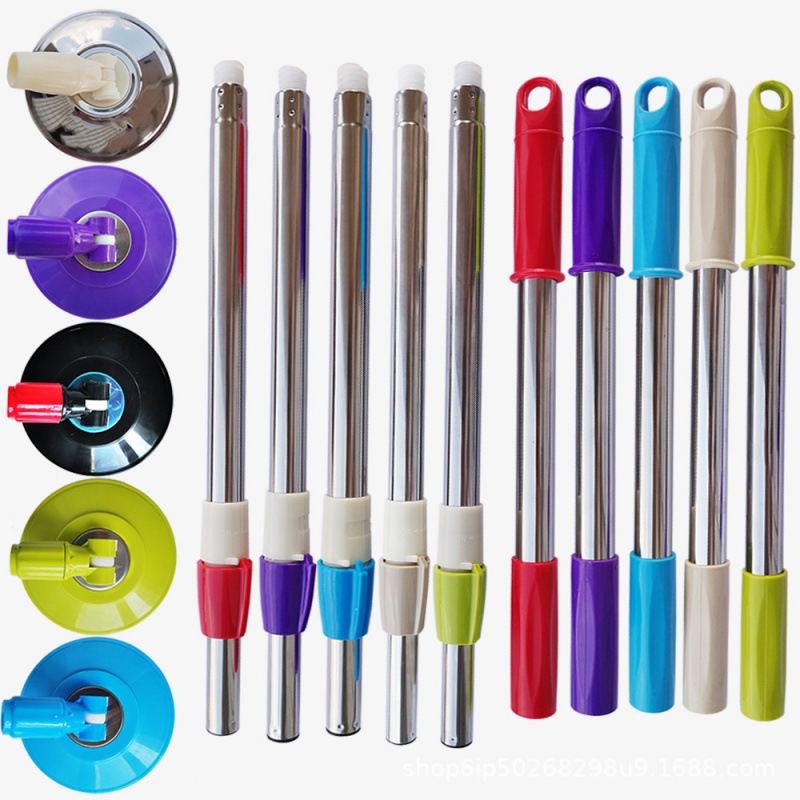 Rotating mop Rod single handle selling single rod mop head hand pressure integrated good God mop universal replacement accessories mop Rod