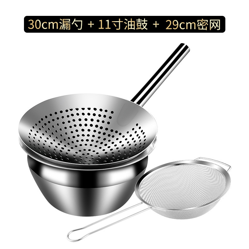 ステンレス製のスプーン304の揚げ物の大きいスプーンは厚いです。|undefined