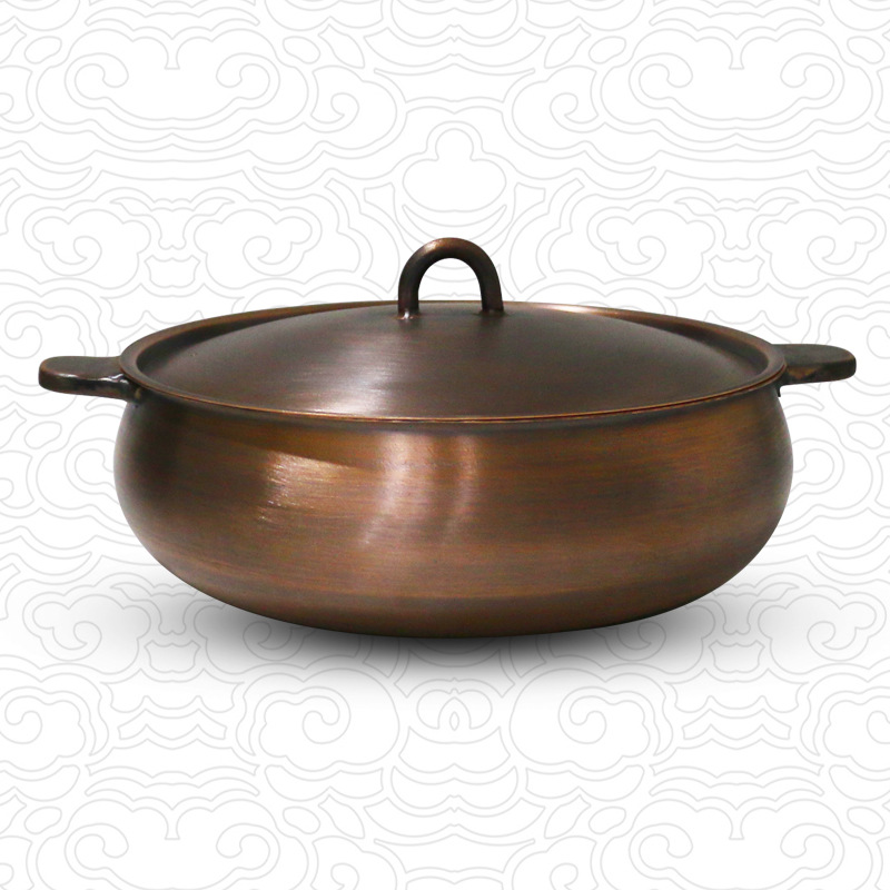 Copper hot pot induction cooker with extra thick handmade large copper pot gas dual-fuel pure copper pot cartridge stove purple copper hot pot red copper