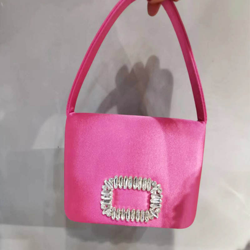 

2023 shenglu new silk underarm french fairy fashion rhinestone women's handbag single shoulder chain crossbody bag