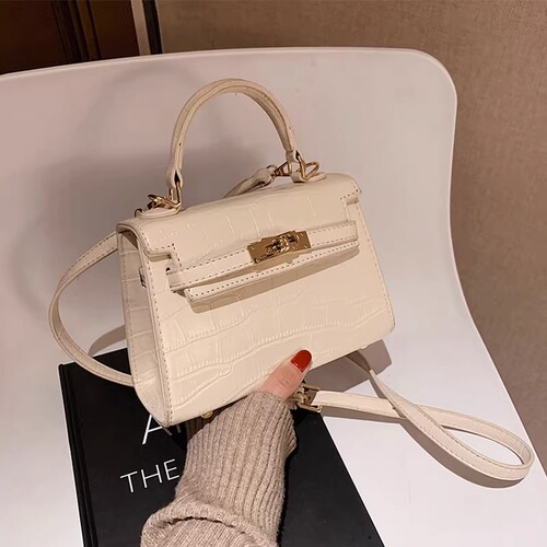 Bags for women 2024 new style fashionable light luxury Kelly bag foreign style portable small square bag high-end single shoulder crossbody bag