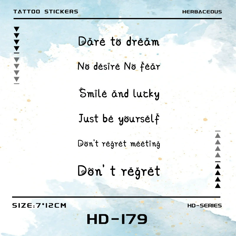 XM&XP Dare to Dream травяные тату-наклейки на английском, водонепроницаемые, для женщин, длительное полуперманентное нанесение, имитация на руку и ключицу