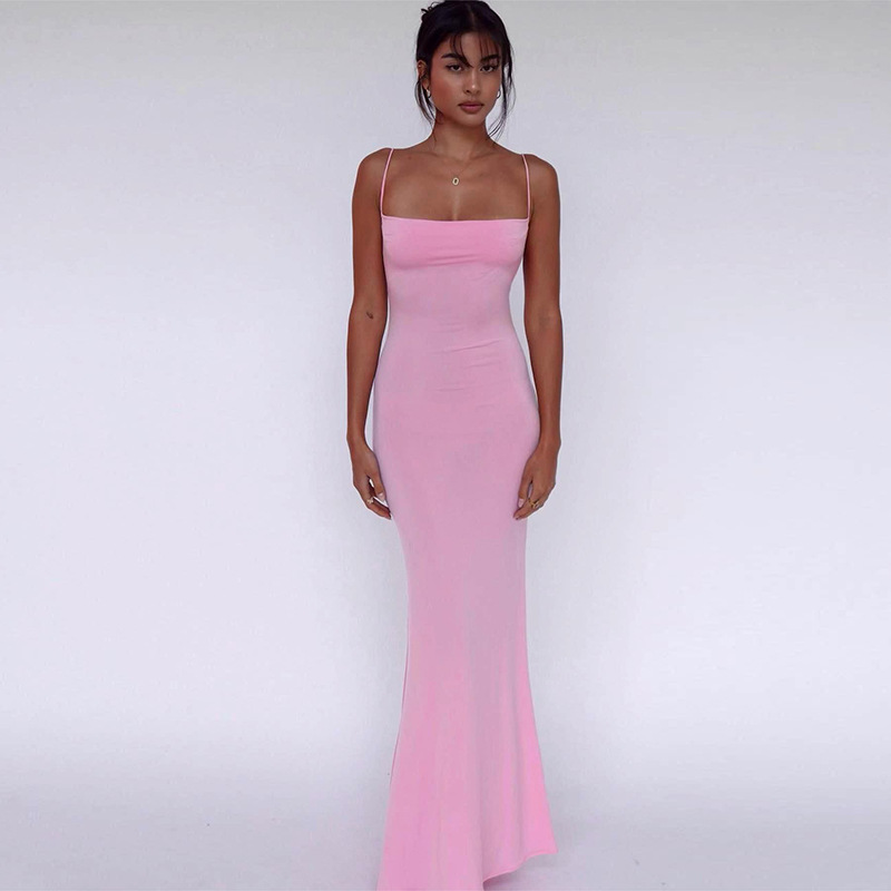 Women's Clothing Summer Style Women's Dress European American One Shoulder Backless Slimming Hip Hugging Sexy Elegant Clothing_voghion.com