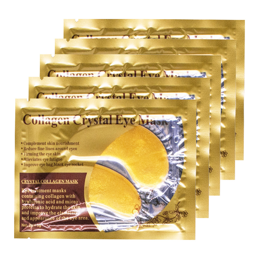 Cross-border exclusivo 24K máscara de ojo de oro se desvanecen Círculos oscuros bolsa de ojo máscara de ojo pegatinas de cristal pegatinas de colágeno un par