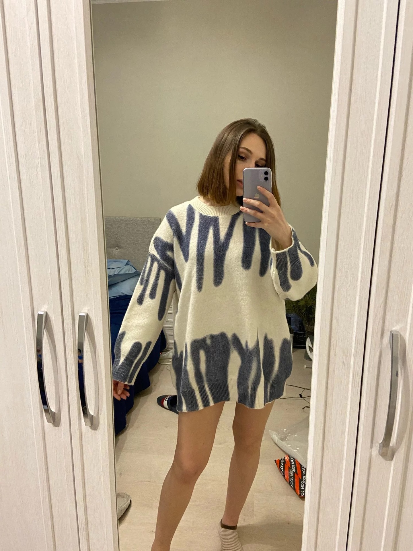 2021 Hierscht a Wanter nei onregelméissegen Gradientendrock lockeren Ronnhalspullover Damen gestrickte Pullover gréng_voghion.com
