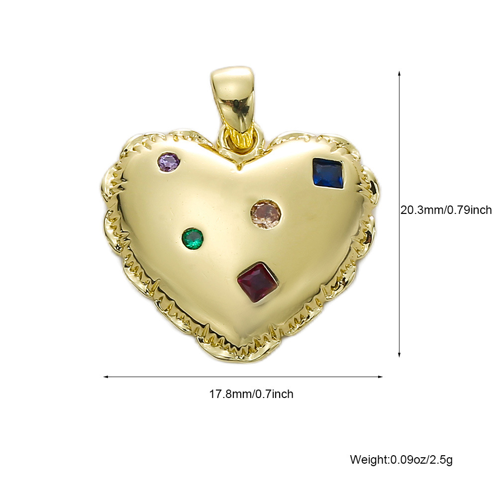 3g Weight Pendant Jewelry Making Type Zircon Inlay Material DIY Jewelry Accessories Classification 1 Piece Quantity Copper Material Devil's Eye, Heart Shape Pattern All Seasons Season Plating Design Classic Style Style 1 Piece Copper Zircon Devil's Eye Heart Shape Pendant DIY Jewelry Accessories 4