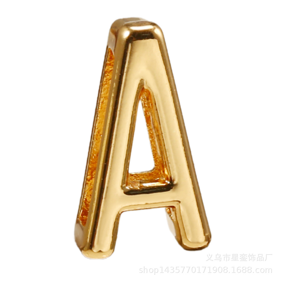 2*10mm長方形の穴の金色のアルファベットのビーズのネットの身の回りの腕時計のブレスレットのdiyの名前のばらの部品