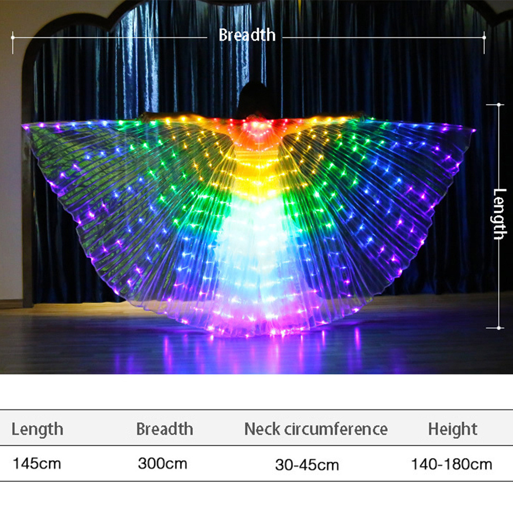 Led Wing Belly Dance Colorful Glowing Light Up Costume