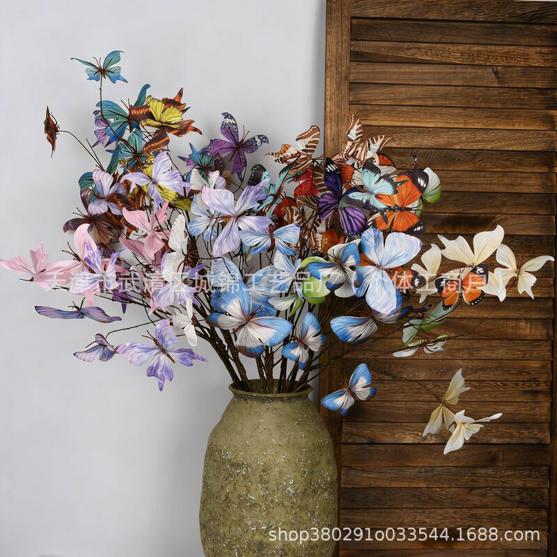 Butterfly Flower Artificial Flower Arrangement for Living Room Tabletop Decoration, Flower Arrangement for Guesthouses and Cafes, Soft Decor Props with a High-End and Realistic Feel Butterfly Flower Artificial Flower Arrangement for Living Room Tabletop Decoration, Flower Arrangement for Guesthouses and Cafes, Soft Decor Props with a High-End and Realistic Feel