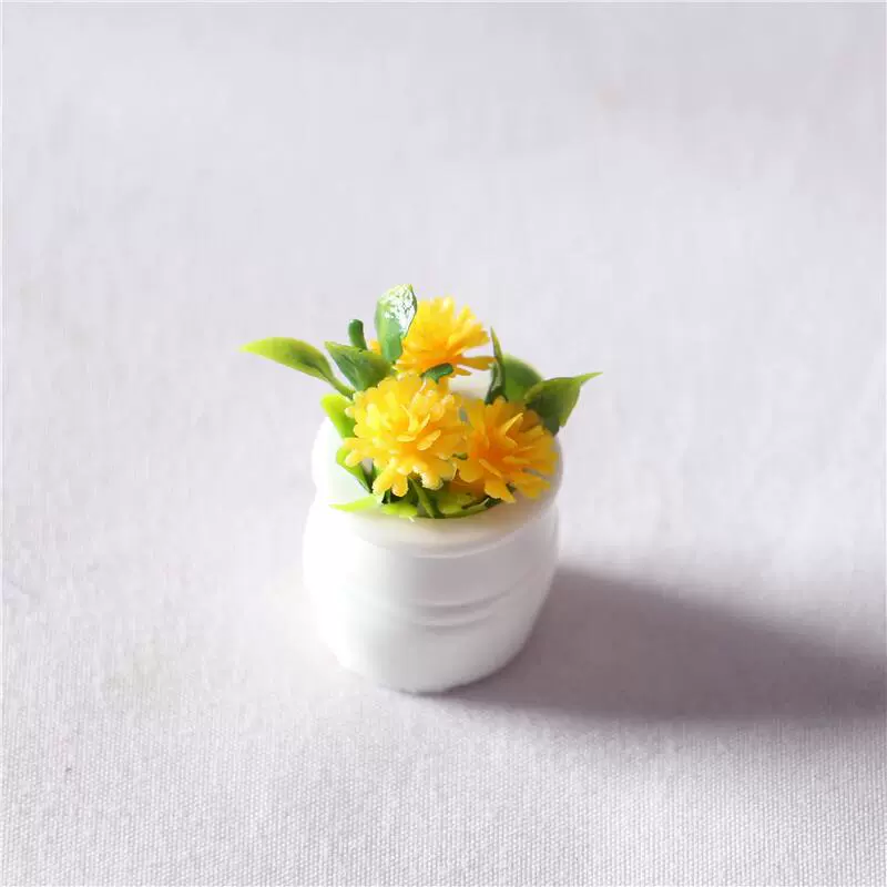 Миниатюрное цветочное растение в горшке для кукольного домика, смола, микроландшафт 2.8 см, масштаб 1/6–1/12