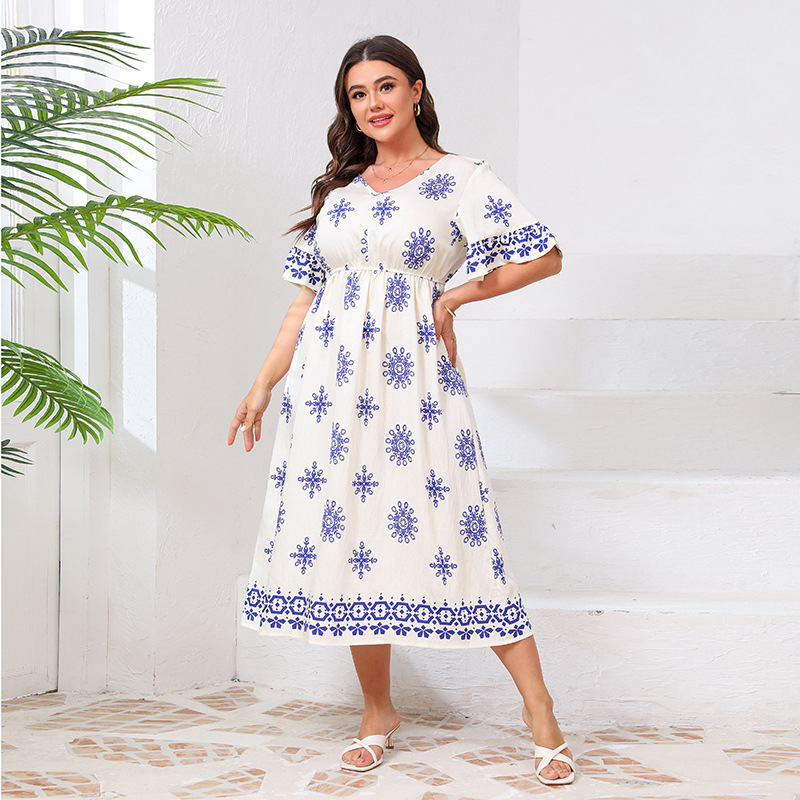 Blue and white