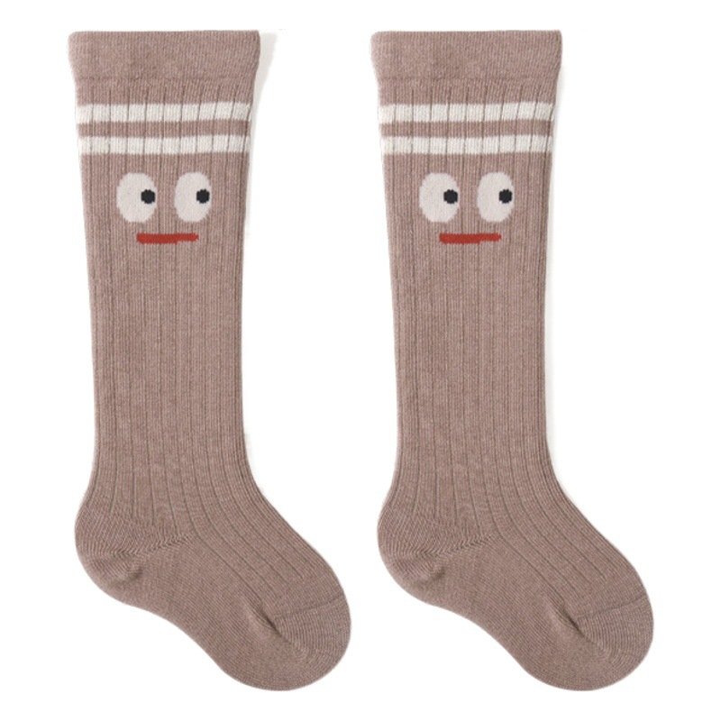 21 calcetines largos para bebés bebé recién nacido algodón peinado Otoño e Invierno sobre la rodilla tubo alto dibujos animados boca suelta no apretado calcetines de pierna