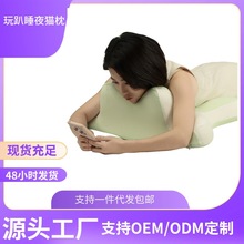 跨境夜猫枕多功能神器记忆棉慢回弹护颈枕头冰丝