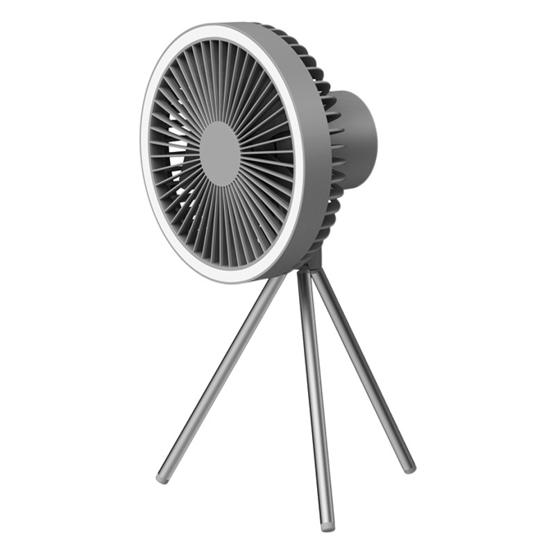 Multifunctional Outdoor Camping Fan Household Tripod Electric Fan Large Wind Portable Tent Ceiling Fan Lighting Charging