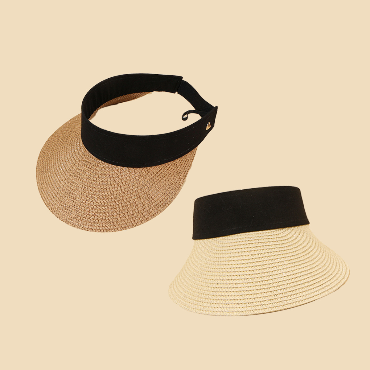 Fashion Wide Brim Breathable Sunscreen Sunshade Empty Top Straw Hat display picture 13