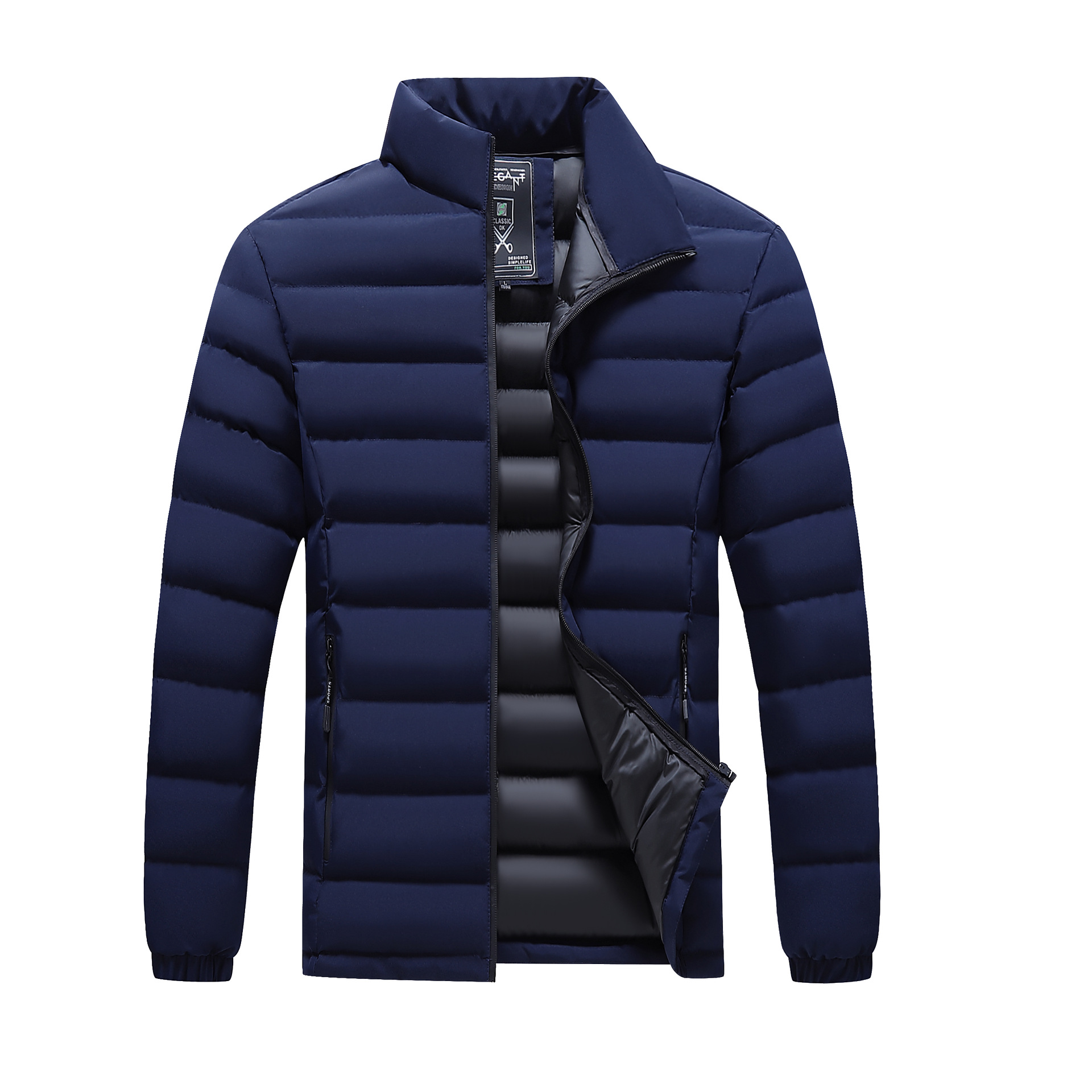 Chaqueta acolchada de algodón para hombre de otoño e invierno Chaqueta acolchada de la marca de moda 2024 nuevo estilo Chaqueta acolchada de algodón Cuello alto Chaqueta acolchada de gran tamaño al por mayor