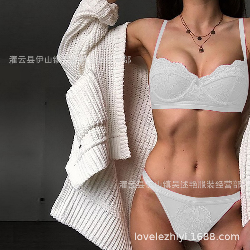 European and American Foreign Trade Cross-border Sales Women's Sexy Perspective Lace Bra Bra Underwear Fun Split Set European and American Foreign Trade Cross-border Sales Women's Sexy Perspective Lace Bra Bra Underwear Fun Split Set