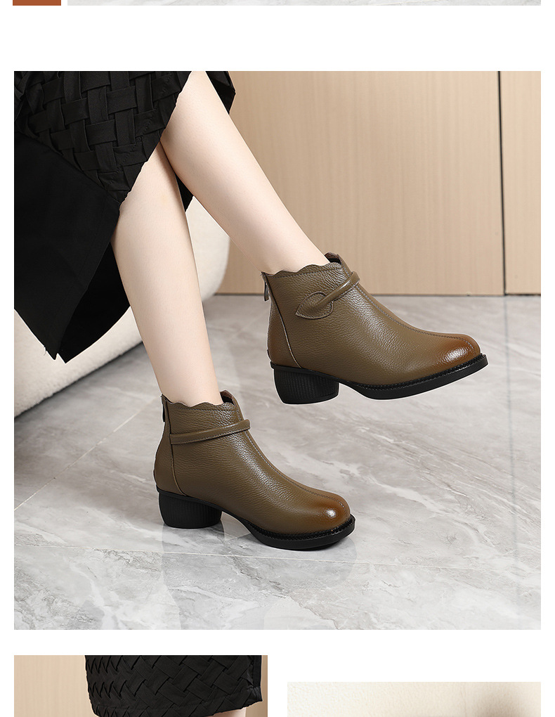 D2320 1360K BOOT CỔ THẤP NỮ JINRYUA GÓT VUÔNG PHỤC CỔ CỔ ĐIỂN GIÀY DÉP NỮ DA BÒ G04 SẢN PHẨM MỚI